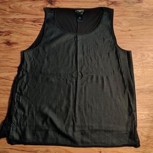 Ann Taylor Black Fake Leather tank